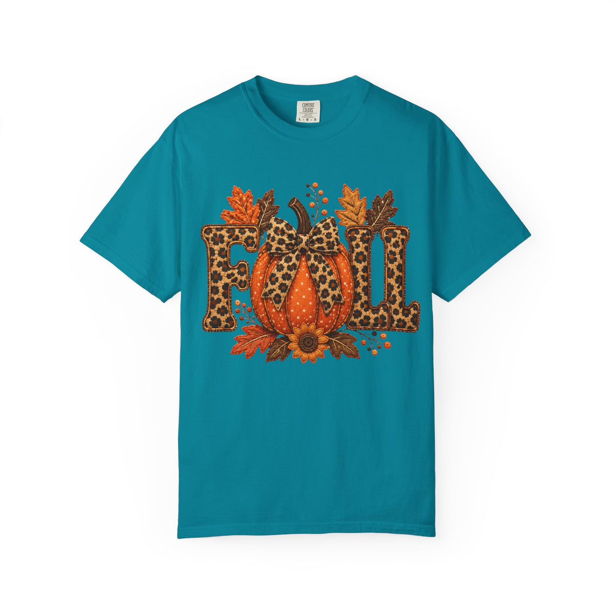 Fall Leopard Pumpkin T-Shirt — Autumn Leaves Graphic Tee