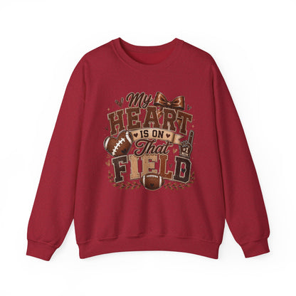 Football Mom Sweatshirt - "My Heart Is On That Field" Crewneck