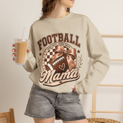 Football Mama Sweatshirt — Vintage Brown Football Mom Crewneck