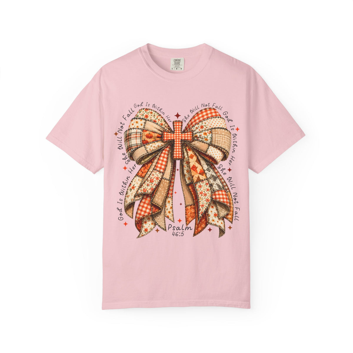 Christian Cross Bow T-Shirt — Faith-Inspired Ribbon Design (Psalm 16:5)