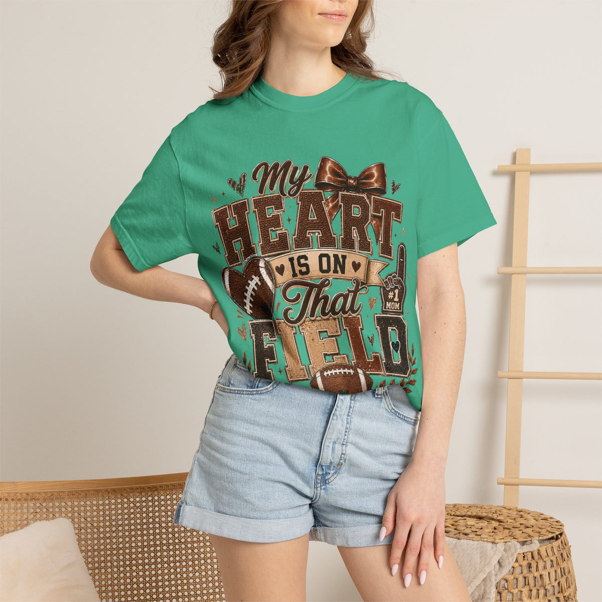 Football Mom/Dad T-Shirt — “My Heart Is On That Field” Fan Tee