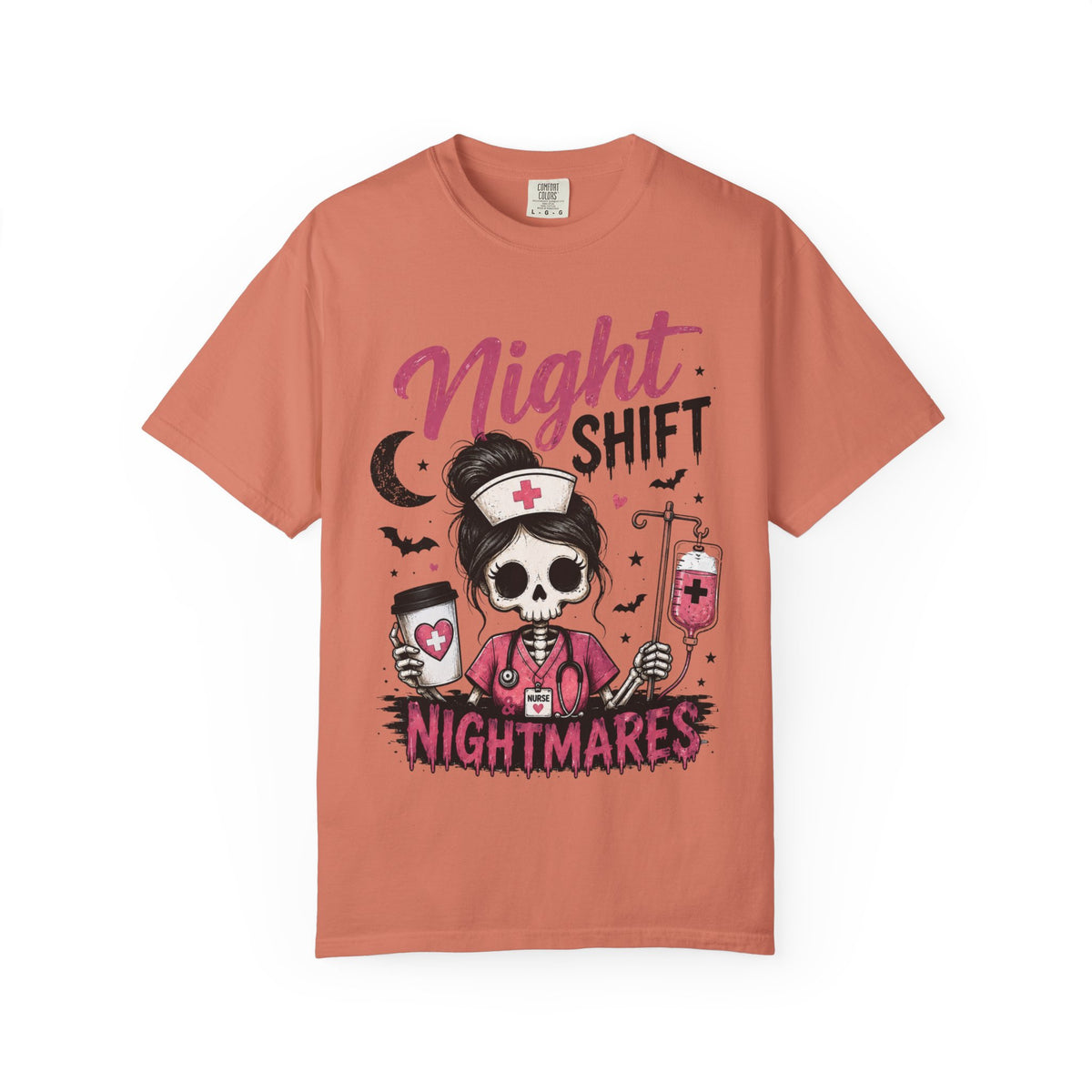 Night Shift Nightmares T-Shirt — Nurse Skull Horror Medical Staff Tee