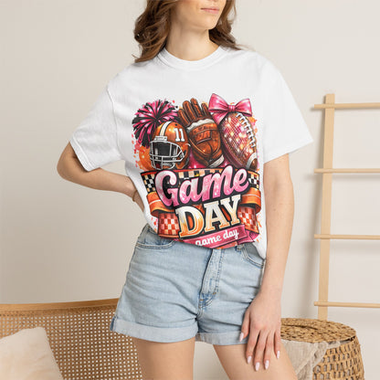 Game Day Football Tee — Cheerleader & Pom Pom Sports Shirt