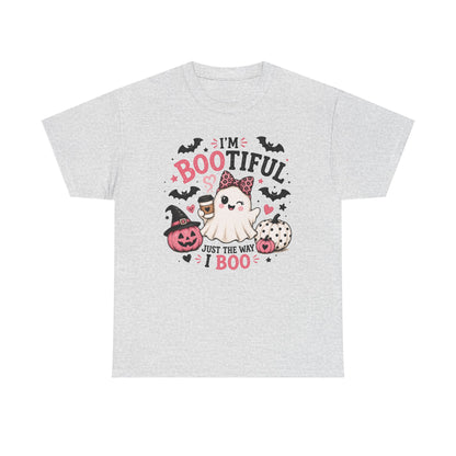 I’m Bootiful Ghost Tee — Cute Halloween Boo Shirt (“Just the Way I Boo”)