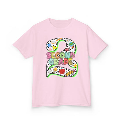 Kids 'Second Grade' Number 2 Colorful Art T‑Shirt — Back-to-School Gift