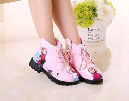 Frozen Princess Cotton Boots for Girls, Cartoon Snow Boots