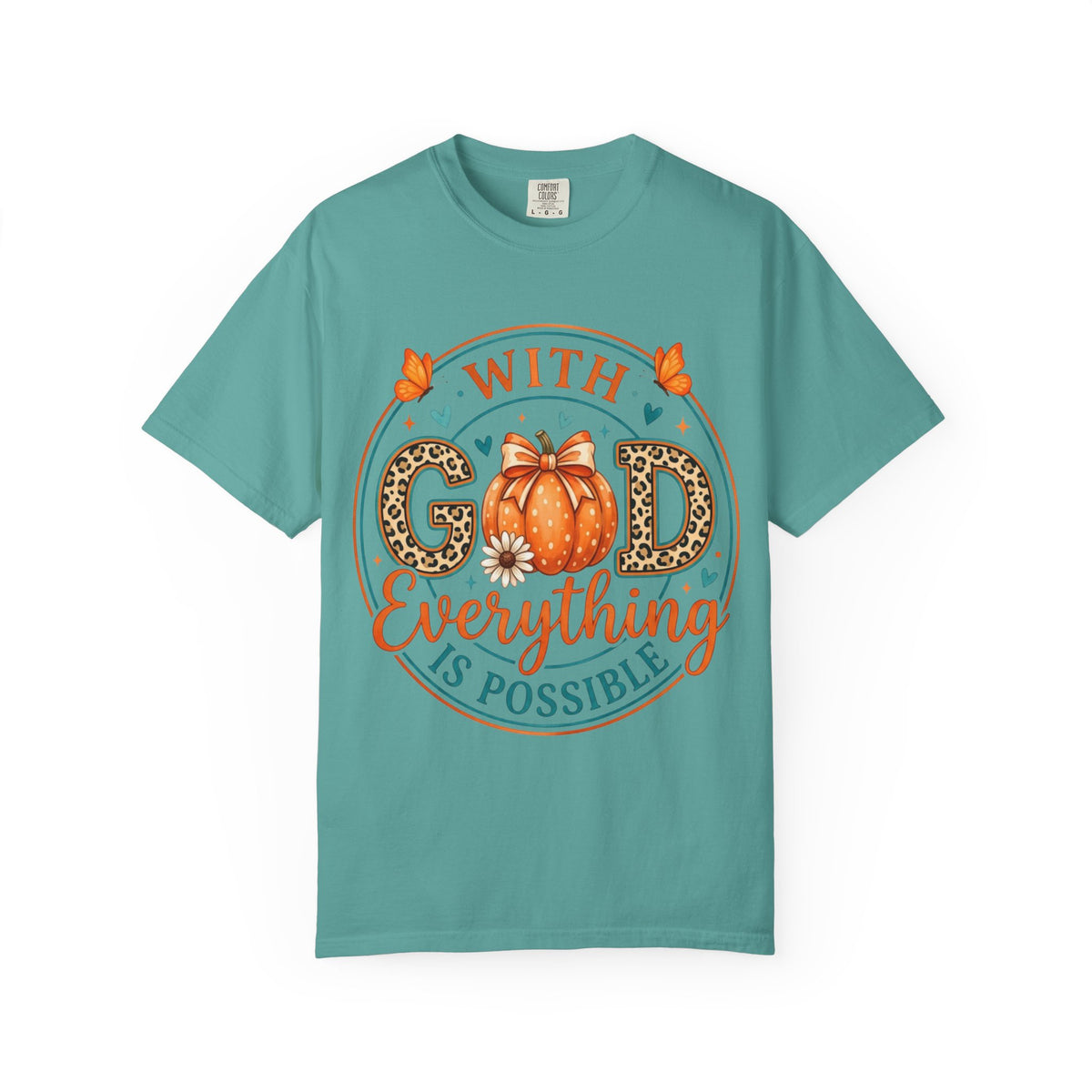 "With God Everything Is Possible" Pumpkin Fall T-Shirt