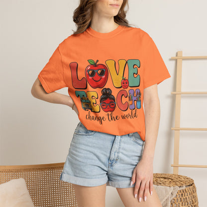 Love Teach "Change the World" Teacher T-Shirt