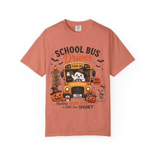 School Bus Driver Halloween T‑Shirt — "Making Every Ride a Little Less Spooky"