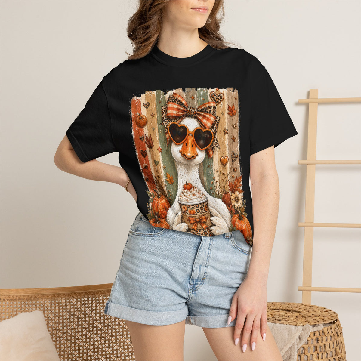 Fall Cat Pumpkin Tee – Cute Autumn Cat with Pumpkin Spice Latte T-Shirt