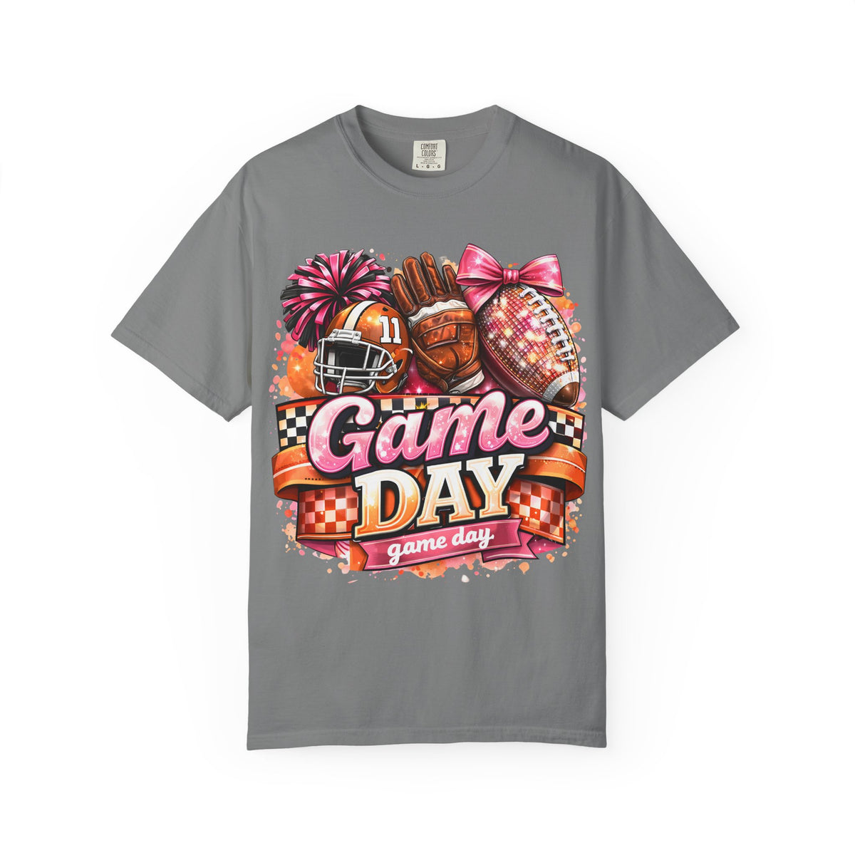 Game Day Football Tee — Cheerleader & Pom Pom Sports Shirt