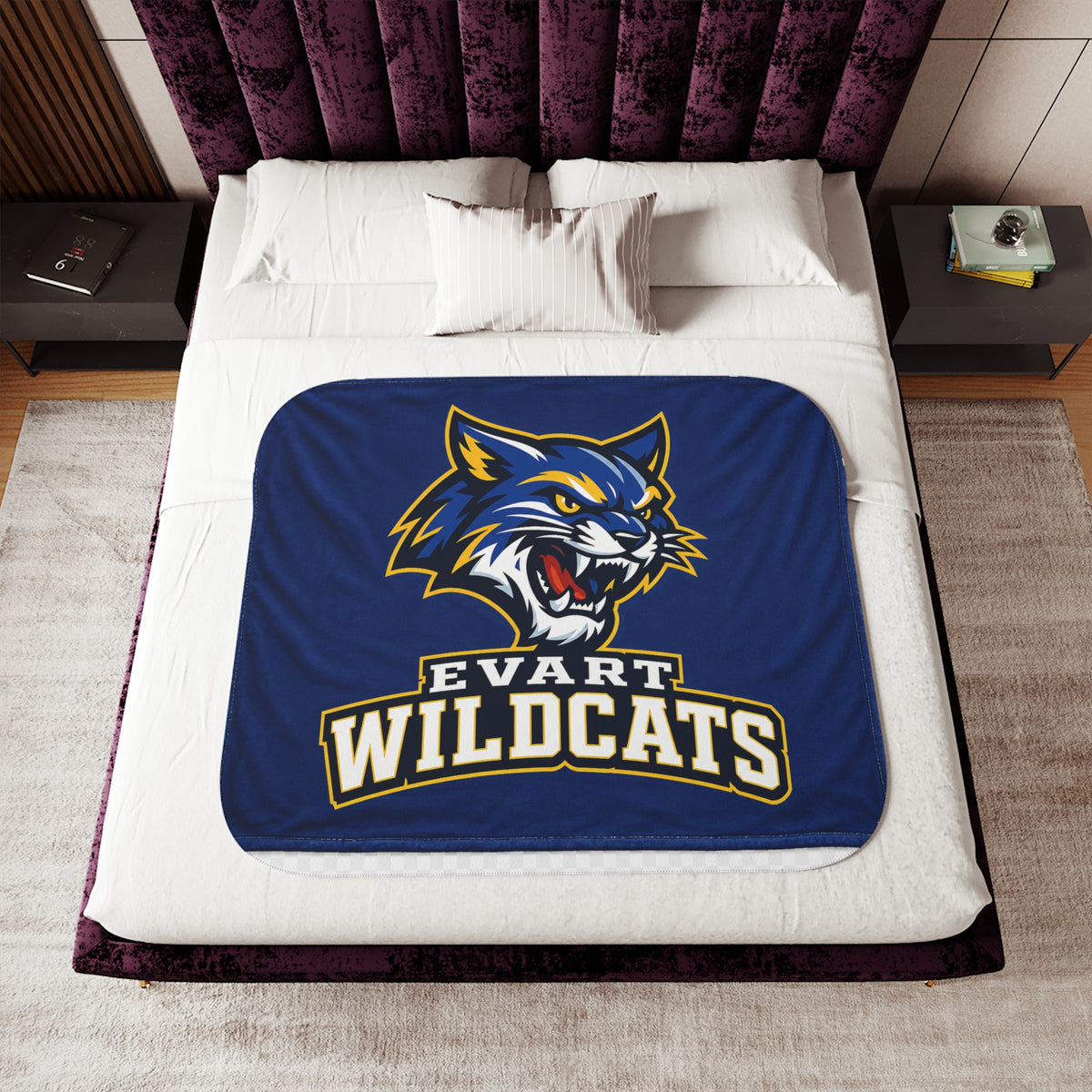 Evart Wildcats Sherpa Blanket – Cozy School Spirit Throw