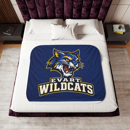 Evart Wildcats Sherpa Blanket – Cozy School Spirit Throw