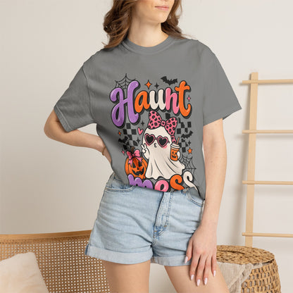 Haunt Mess Halloween T-Shirt — Cute Ghost, Pumpkin & Candy Design