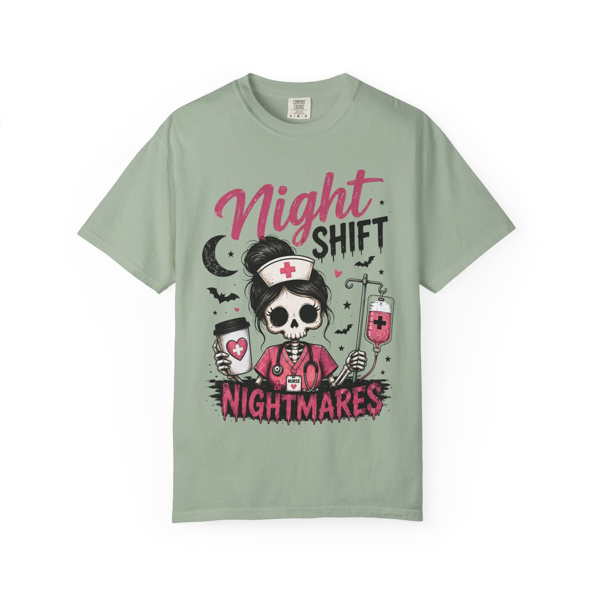 Night Shift Nightmares T-Shirt — Nurse Skull Horror Medical Staff Tee