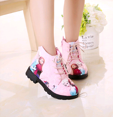 Frozen Princess Cotton Boots for Girls, Cartoon Snow Boots