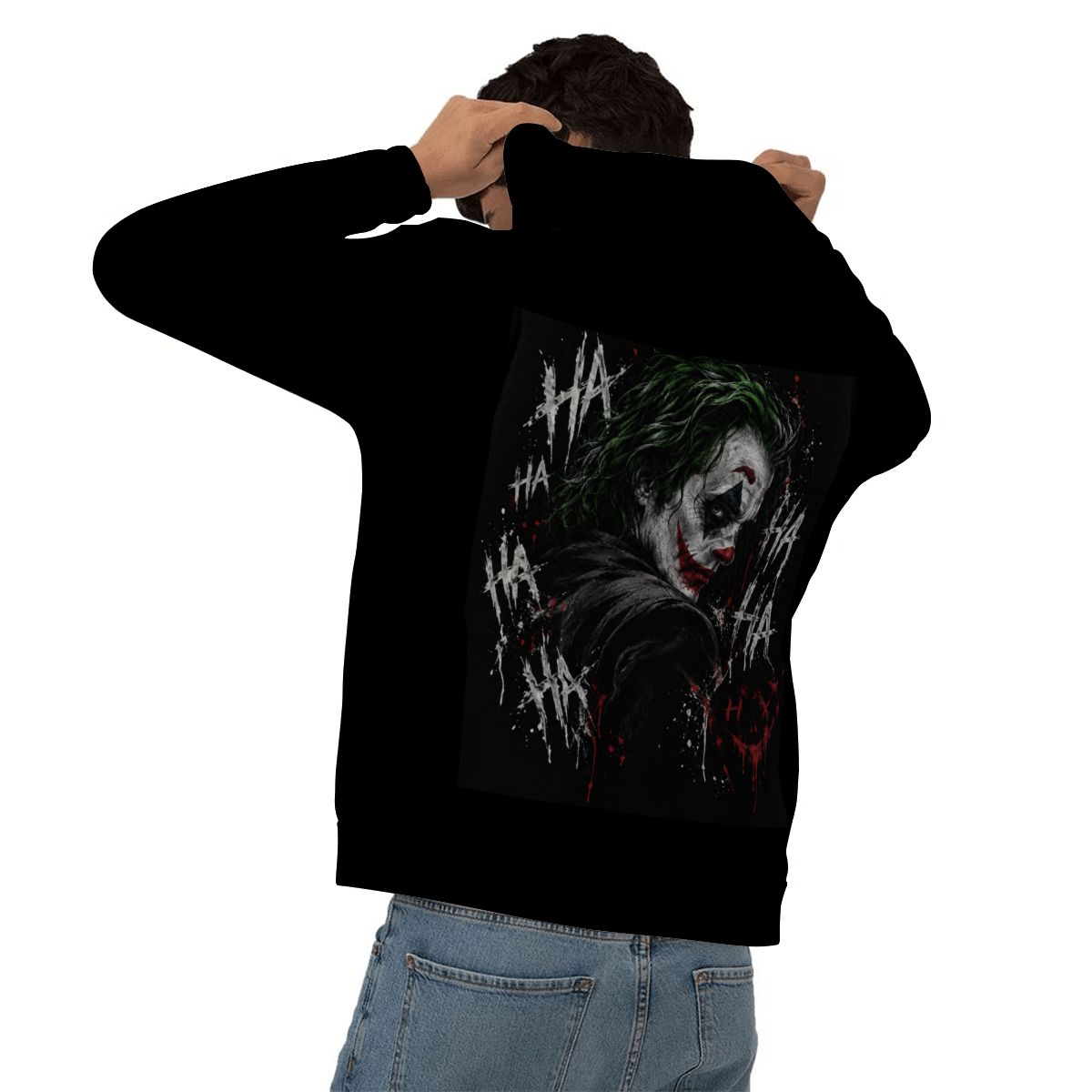 Mens Hoodie with Pockets Customized Services Joker Harley Joker Harley Joker