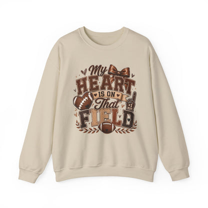 Football Mom Sweatshirt - "My Heart Is On That Field" Crewneck