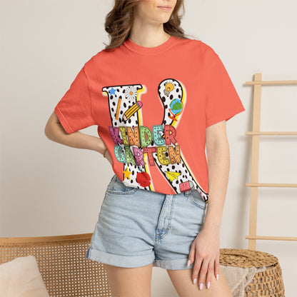 Kindergarten Letter T-Shirt — Cute School Teacher & Student Back-to-School Tee