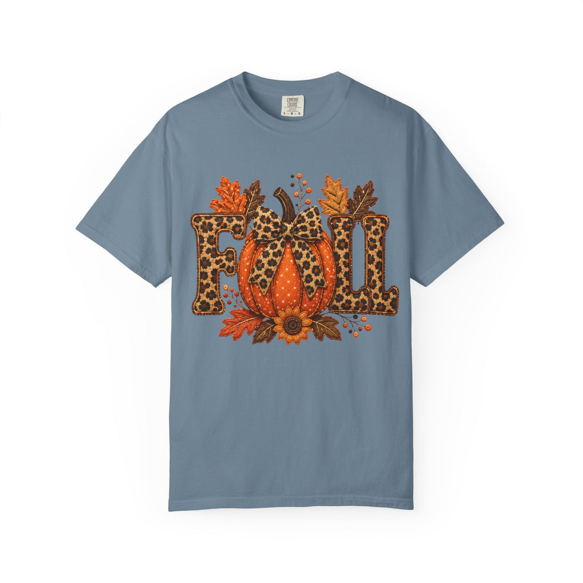 Fall Leopard Pumpkin T-Shirt — Autumn Leaves Graphic Tee