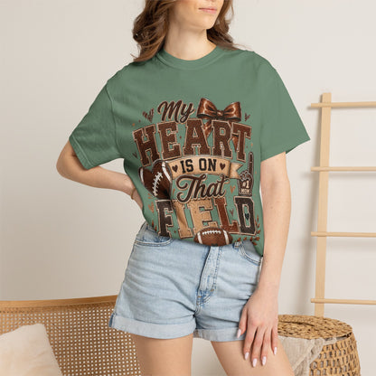 Football Mom/Dad T-Shirt — “My Heart Is On That Field” Fan Tee