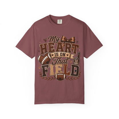 Football Mom/Dad T-Shirt — “My Heart Is On That Field” Fan Tee
