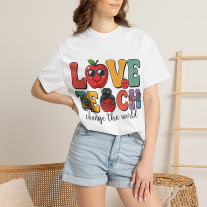 Love Teach "Change the World" Teacher T-Shirt
