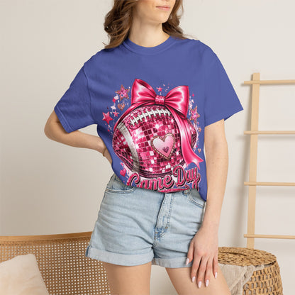 Game Day Pink Football T-Shirt — Sparkle Bow 'Game Day' Tee