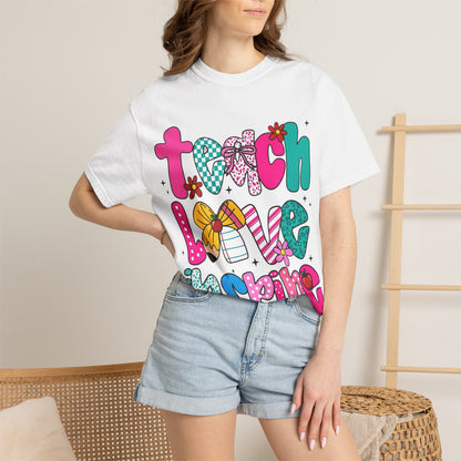 Teach Love Inspire T-Shirt — Colorful Teacher Appreciation Tee