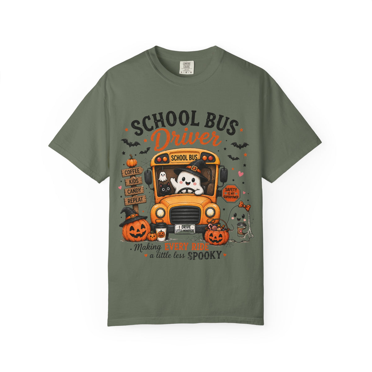 School Bus Driver Halloween T‑Shirt — "Making Every Ride a Little Less Spooky"