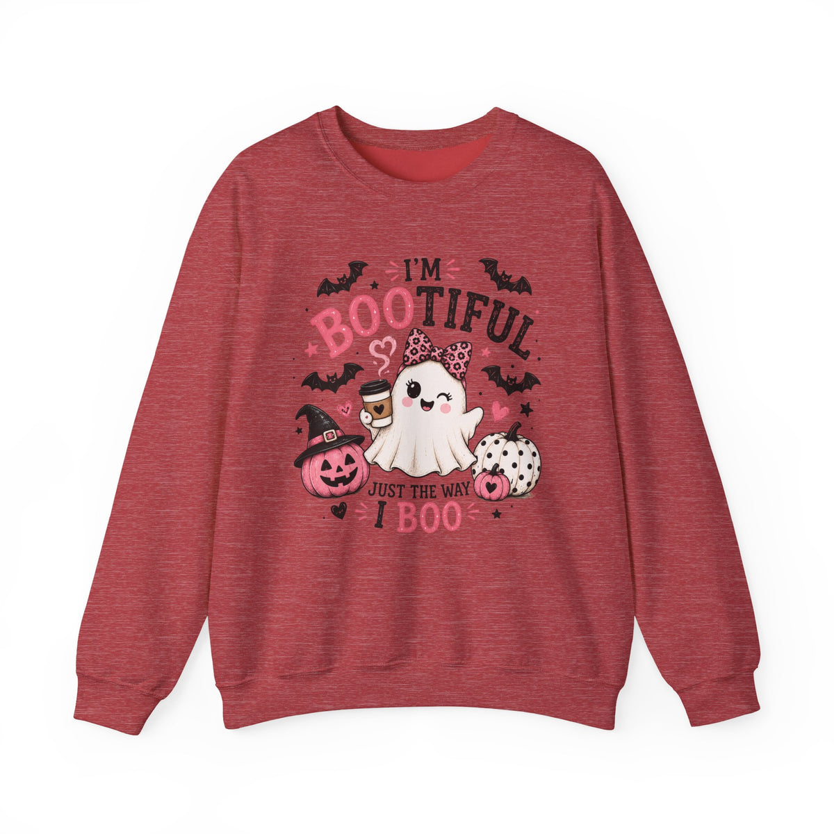 Halloween Sweatshirt — "I'm Bootiful Just the Way I Boo" Cute Ghost Pumpkin Design