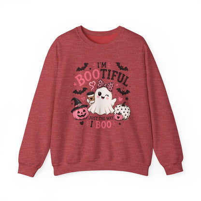 Halloween Sweatshirt — "I'm Bootiful Just the Way I Boo" Cute Ghost Pumpkin Design