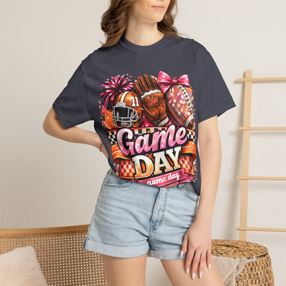 Game Day Football Tee — Cheerleader & Pom Pom Sports Shirt