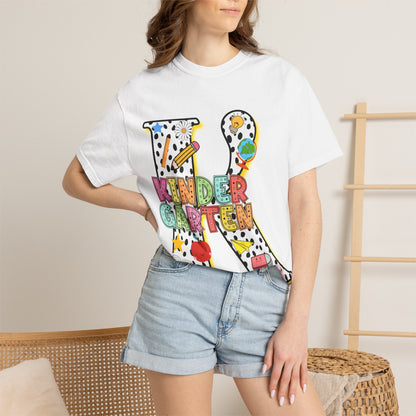 Kindergarten Letter T-Shirt — Cute School Teacher & Student Back-to-School Tee