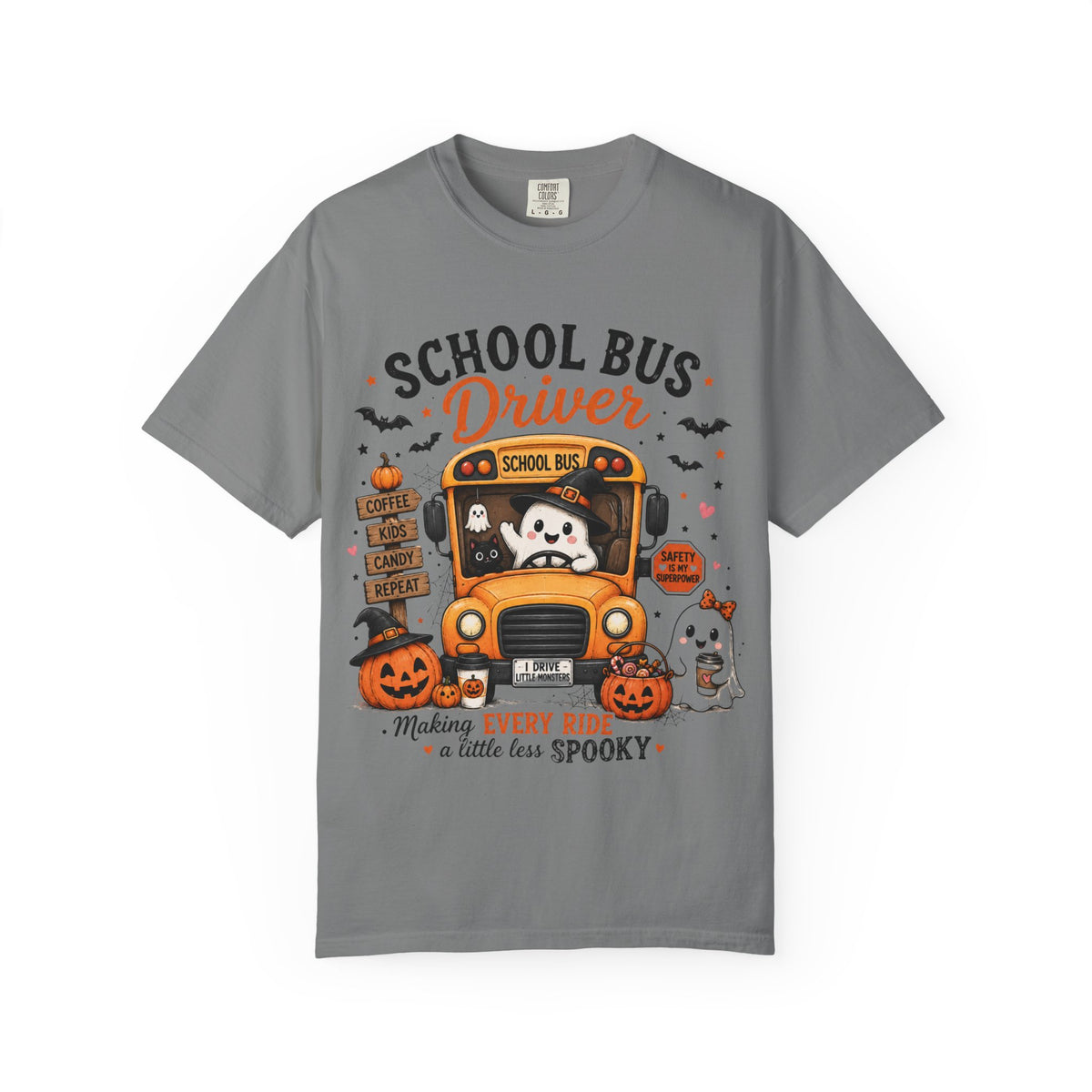 School Bus Driver Halloween T‑Shirt — "Making Every Ride a Little Less Spooky"