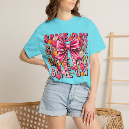 Game Day T-Shirt — Pink Bow Cheer Graphic Tee