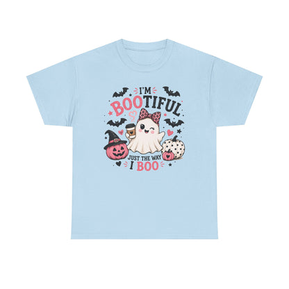 I’m Bootiful Ghost Tee — Cute Halloween Boo Shirt (“Just the Way I Boo”)