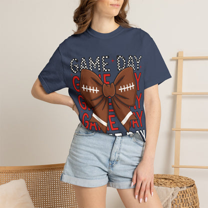 Game Day Football Bow T-Shirt