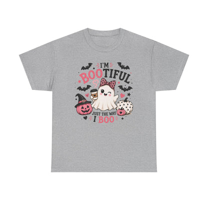 I’m Bootiful Ghost Tee — Cute Halloween Boo Shirt (“Just the Way I Boo”)