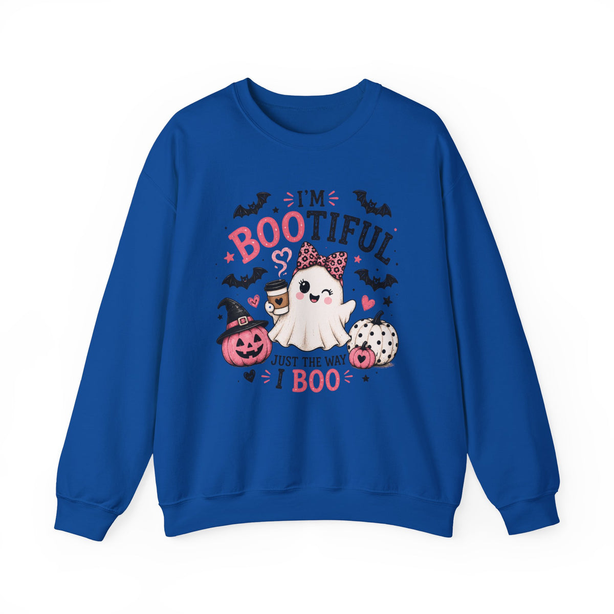 Halloween Sweatshirt — "I'm Bootiful Just the Way I Boo" Cute Ghost Pumpkin Design