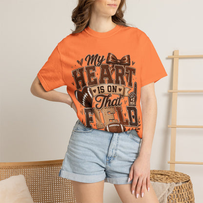 Football Mom/Dad T-Shirt — “My Heart Is On That Field” Fan Tee