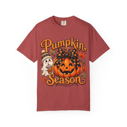 Pumpkin Season T-Shirt — Cute Jack-O’-Lantern & Ghost Fall Tee