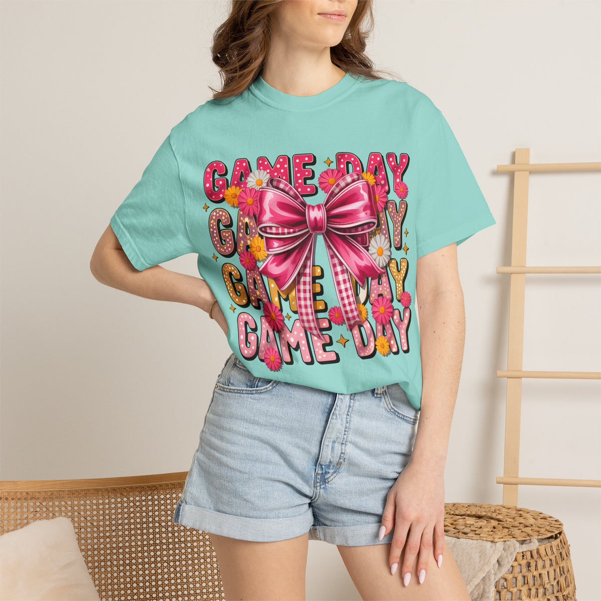 Game Day T-Shirt — Pink Bow Cheer Graphic Tee