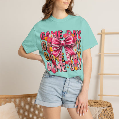 Game Day T-Shirt — Pink Bow Cheer Graphic Tee