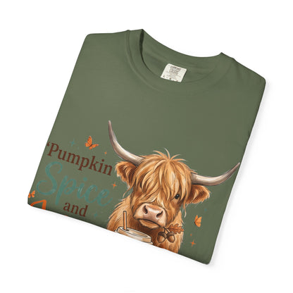 Pumpkin Spice and Jesus T-Shirt — Fall Cow Coffee Graphic Tee