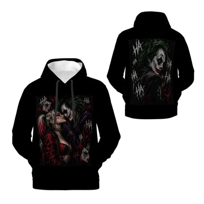 Mens Hoodie with Pockets Customized Services Joker Harley Joker Harley Joker