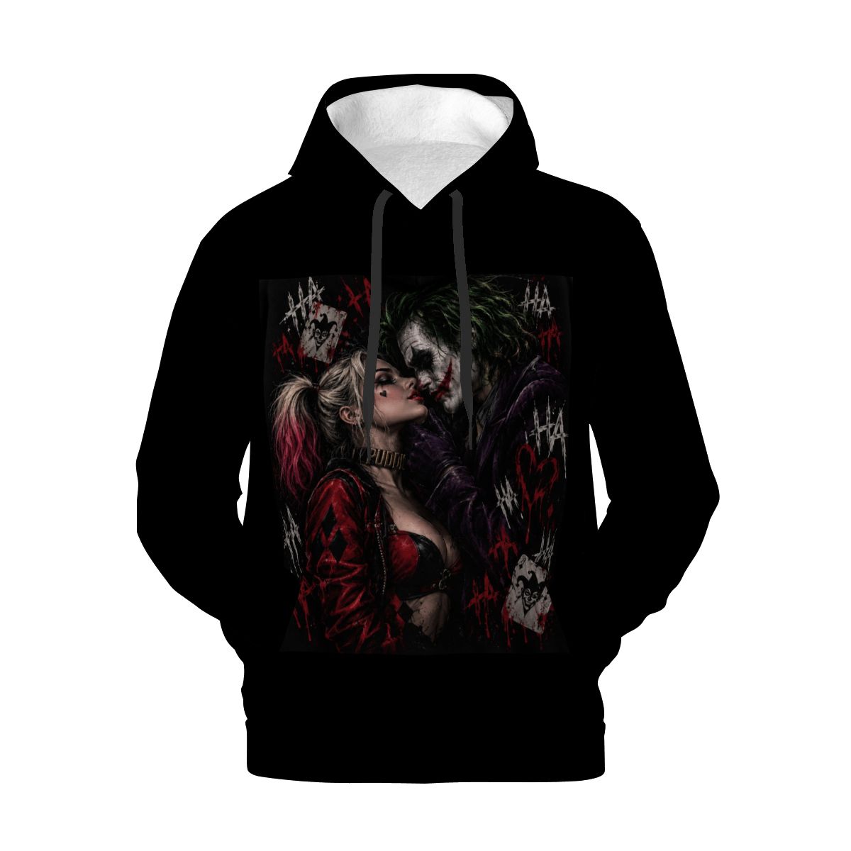 Mens Hoodie with Pockets Customized Services Joker Harley Joker Harley Joker